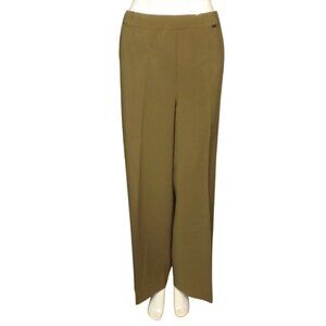 ST.JOHN Pants, L, Brown, Wide leg, Drawstring/Elastic, Pull on, Real pockets